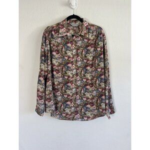 Shirtcraft Vintage Button Up Womens Cottagecore Blouse Size 1X Floral Print